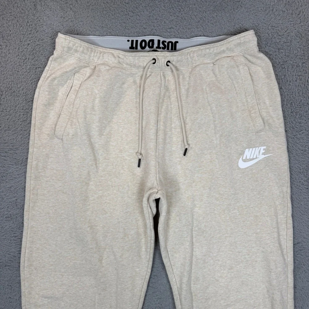 Nike Sportswear Essential Joggers Oatmeal Heather Women 1X Sweatpants Logo